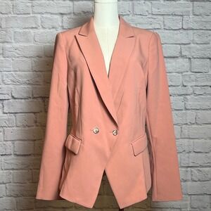 White House Black Market Double Breasted Blush Pink Blazer Women's 10
